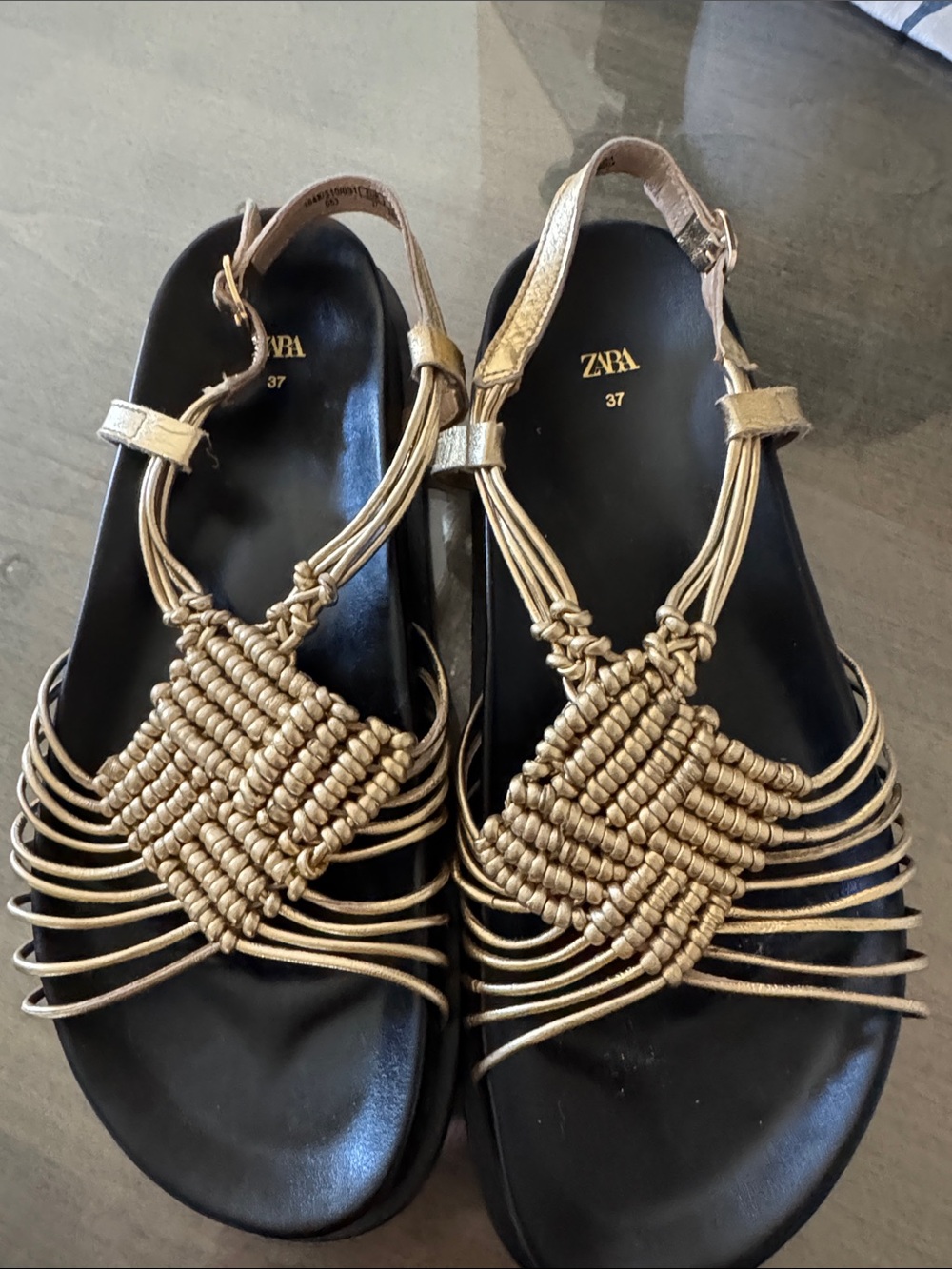 Zara gold sandals